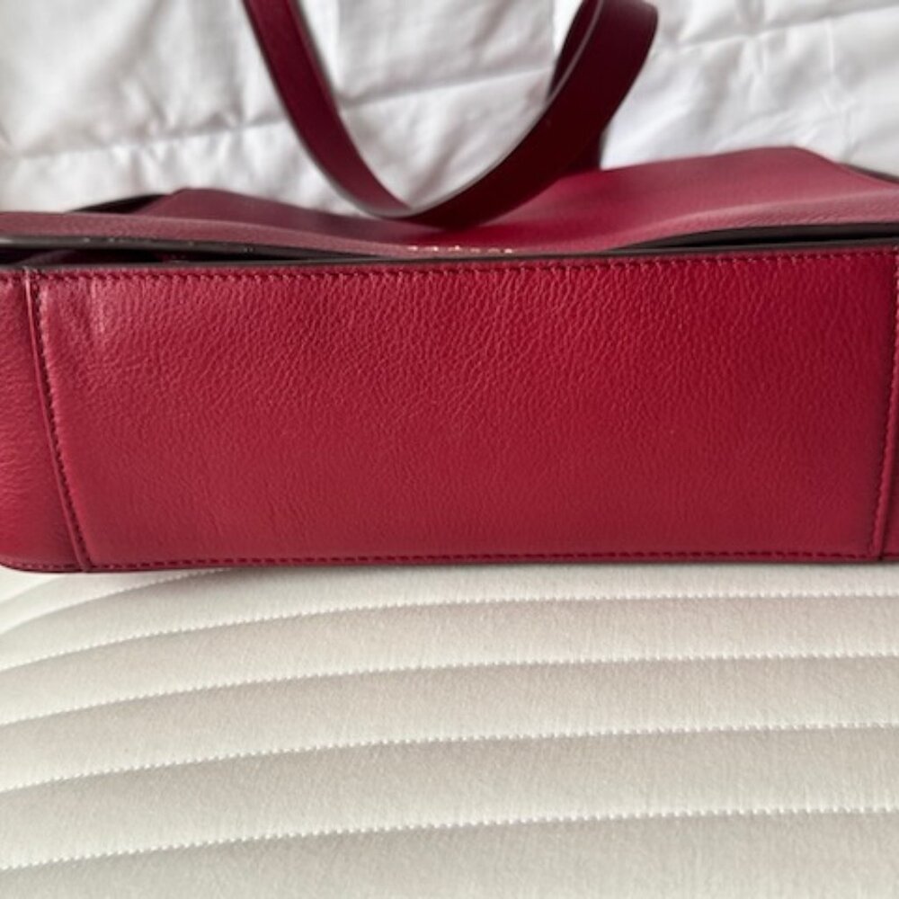 Red Radley London Medium Westwell Lane Flapover Crossbody in Cranberry Leather - Picture 5 of 9